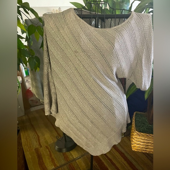 Ashley Stewart asymmetrical silver sweater - Picture 1 of 4